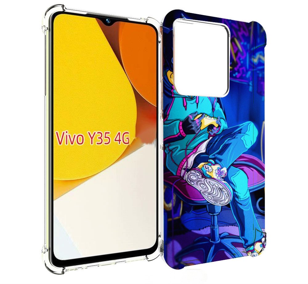 

Чехол MyPads киберпанк игрок для Vivo Y35 4G 2022 / Vivo Y22, Прозрачный, Tocco