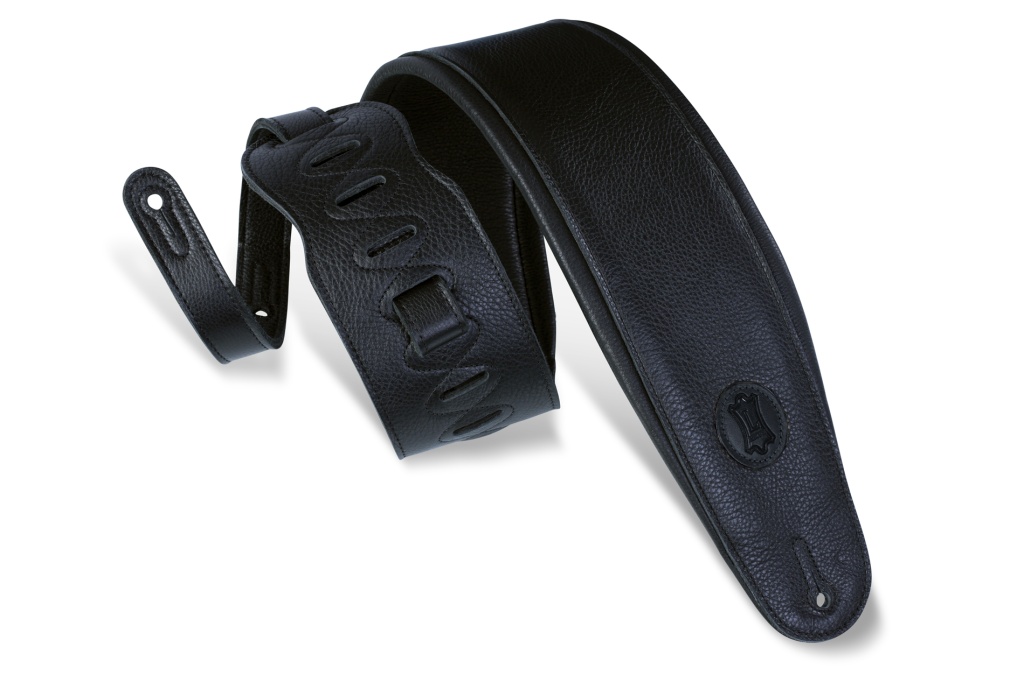 

MSSB2-4-BLK Signature Series Ремень для гитары, кожаный, черный, Levy's, MSSB2-4-BLK
