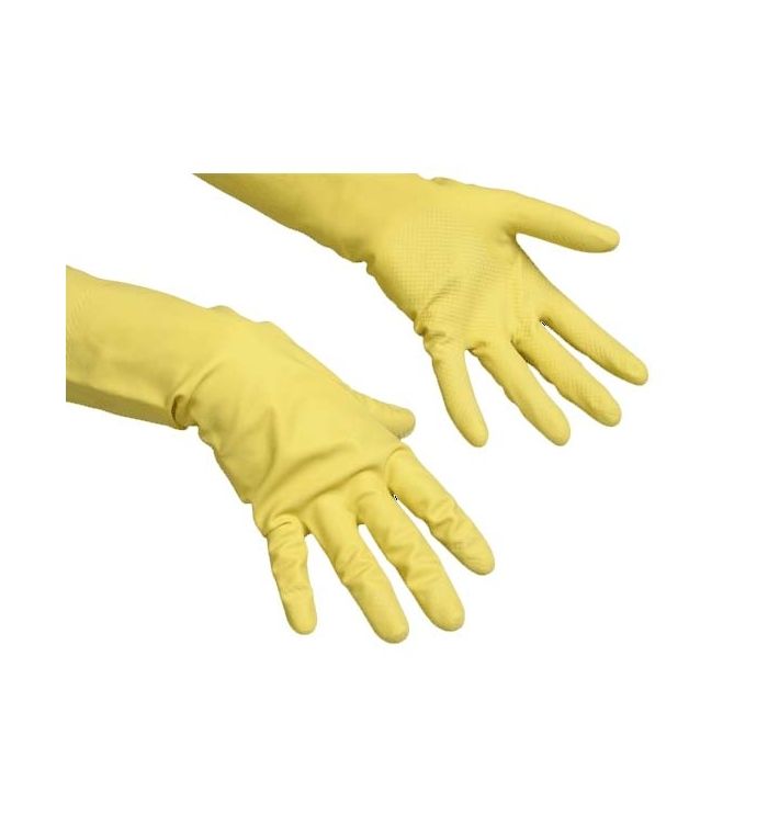 Перчатки латексные Vileda MultiPurpose, желтые, размер L, 5 пар