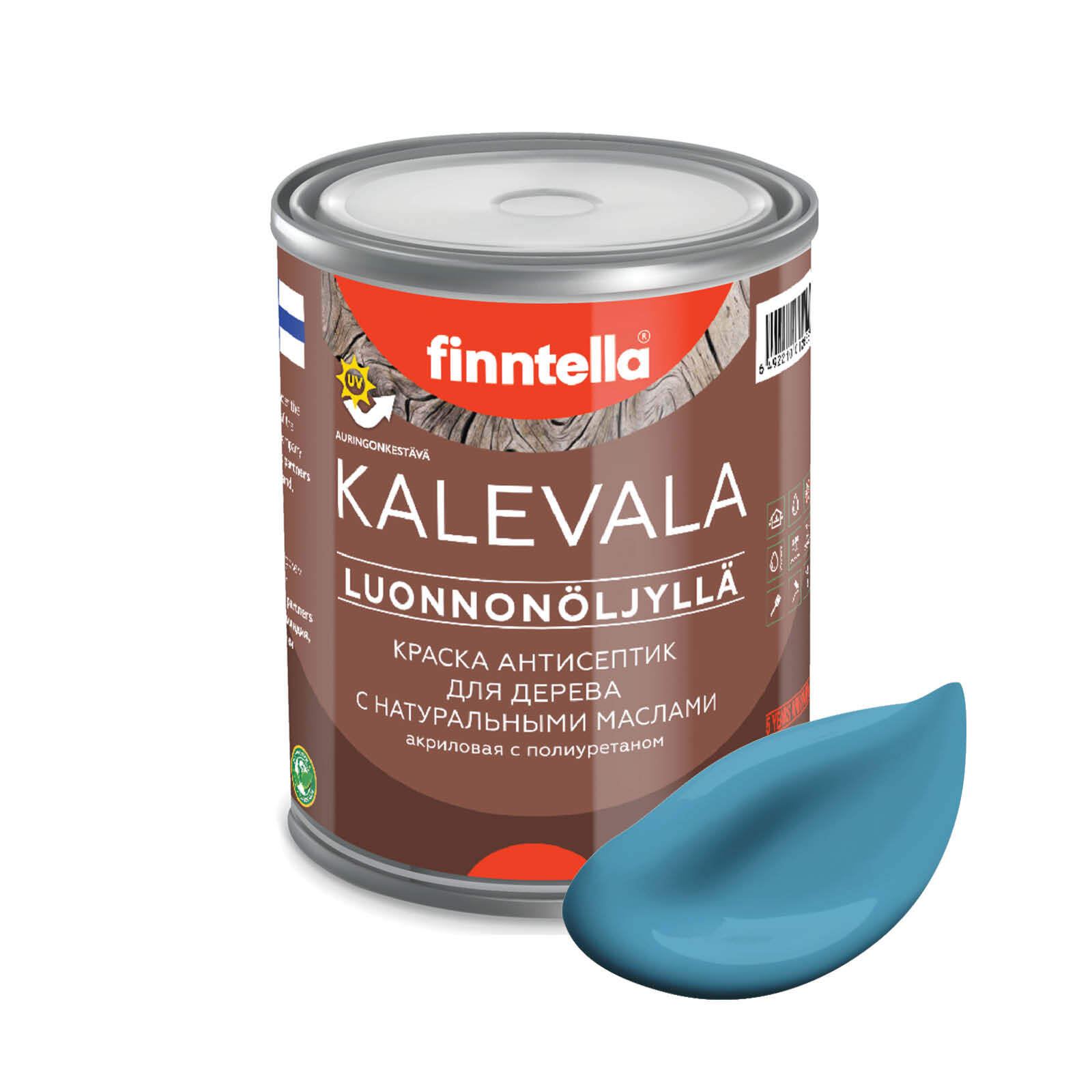 

Краска для дерева и деревянных фасадов FINNTELLA KALEVALA, с натуральным маслом и полиурет, Голубой, KALEVALA NLC