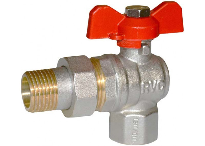 

Кран RVC шаровой (15) 1/2" гг накидная гайка угловая бабочка, Красный