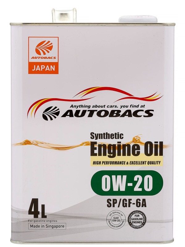 Моторное масло AUTOBACS 0/20 Synthetic Engine Oil синтетическое Sp/Gf-6 4л