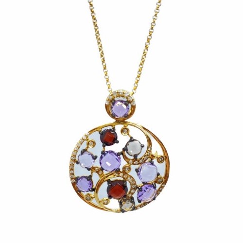 

Колье из красного золота 45 см DIAMOND PRIME 48-3-DХ-N-000413, бриллиант/гранат/кварц, 48-3-DХ-N-000413
