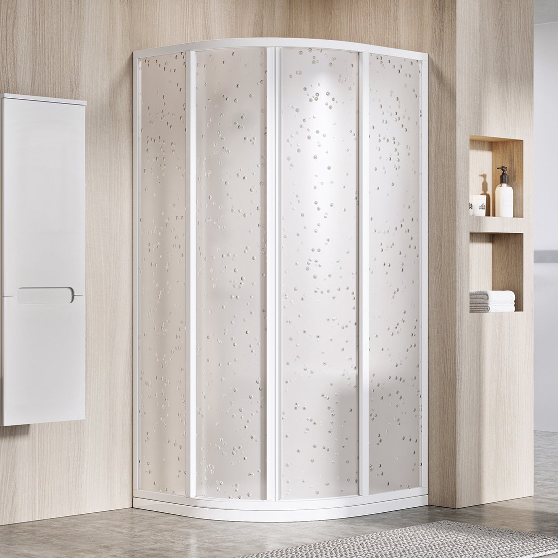 

Душевой уголок Ravak Supernova SKCP4-90 90x90 3117O10211 Белый витраж пластик Pearl, Supernova