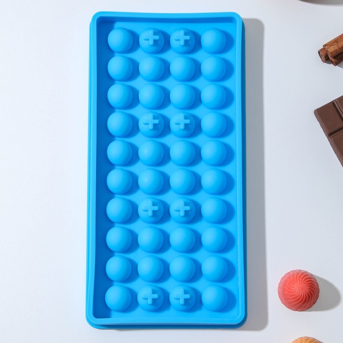 фото Форма для льда и кондитерских украшений «шарики», 24×12 см, 40 ячеек (d=1,8 см), цвет микс nobrand