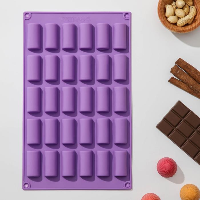 

Доляна Форма для шоколада Доляна «Батончик», 27,5×17,5 см, 30 ячеек (4×2×1,5 см), цвет МИК