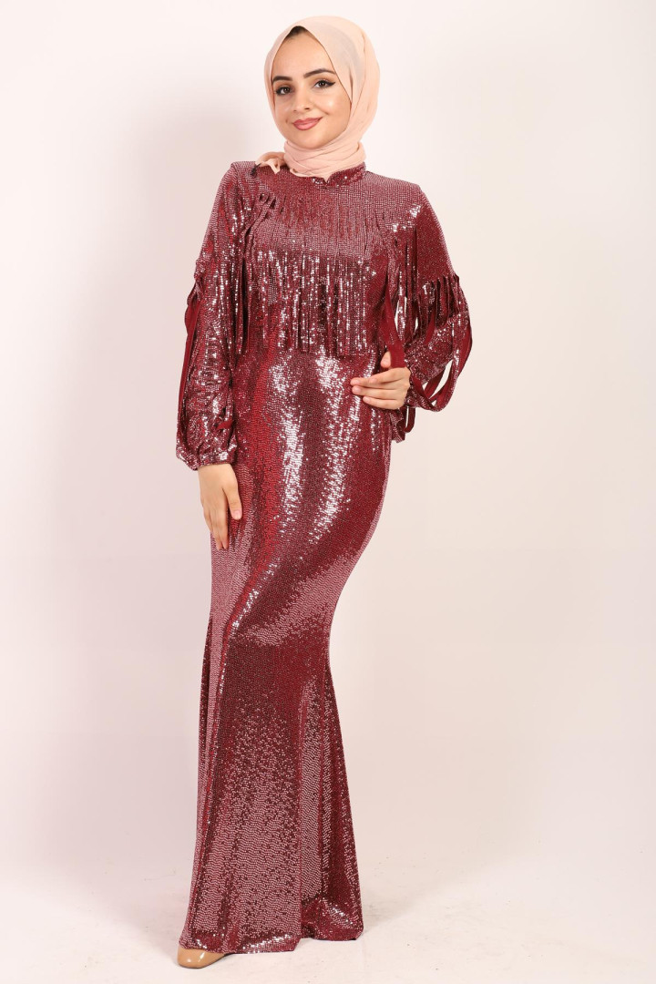 

Платье женское Abiye Sultan 3001-A бордовое 38 (товары доставляются из-за рубежа), 3001-A