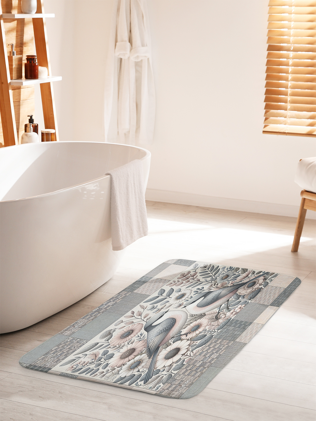 

Коврик для ванной туалета душа JoyArty "Пара синичек", bath_sd2501_60x100