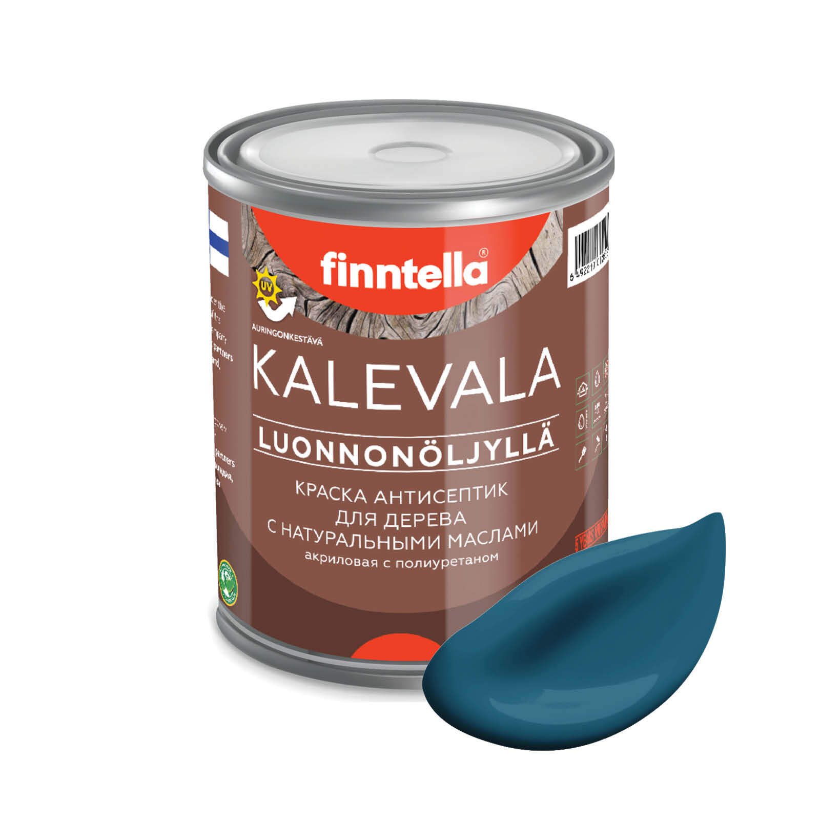 

Краска для дерева и деревянных фасадов FINNTELLA KALEVALA, с натуральным маслом и полиурет, Голубой, KALEVALA NLC