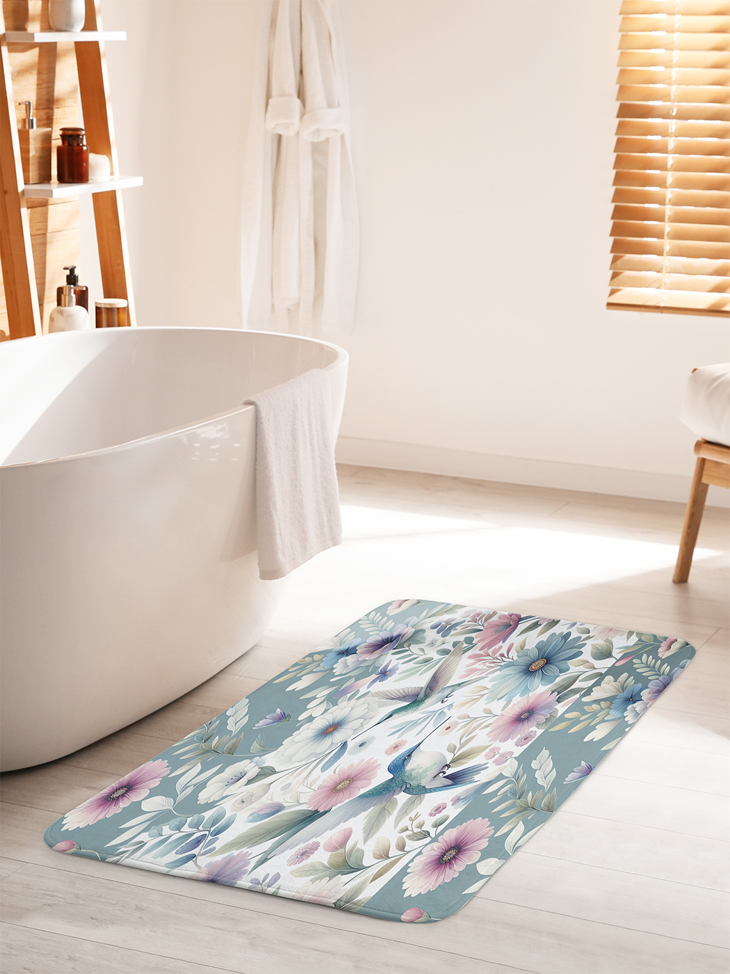 

Коврик для ванной туалета душа JoyArty "Красочные колибри", bath_sd2452_60x100