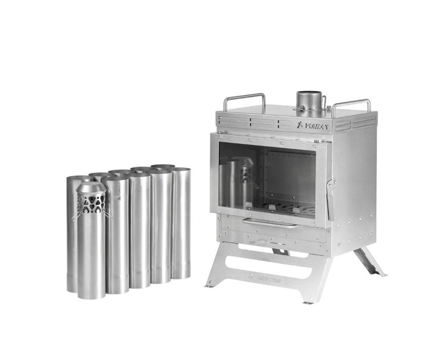 

Печь походная титановая Pomoly Dweller-Ti Wood Stove Segmented Titanium Chimney Version, Серебристый, Dweller-Ti Segmented Titanium Chimney Version