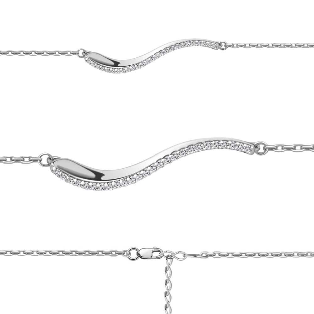 

Браслет из серебра с фианитом Aquamarine Aquamarine 74697А_925_р р. 16, 74697А_925_р