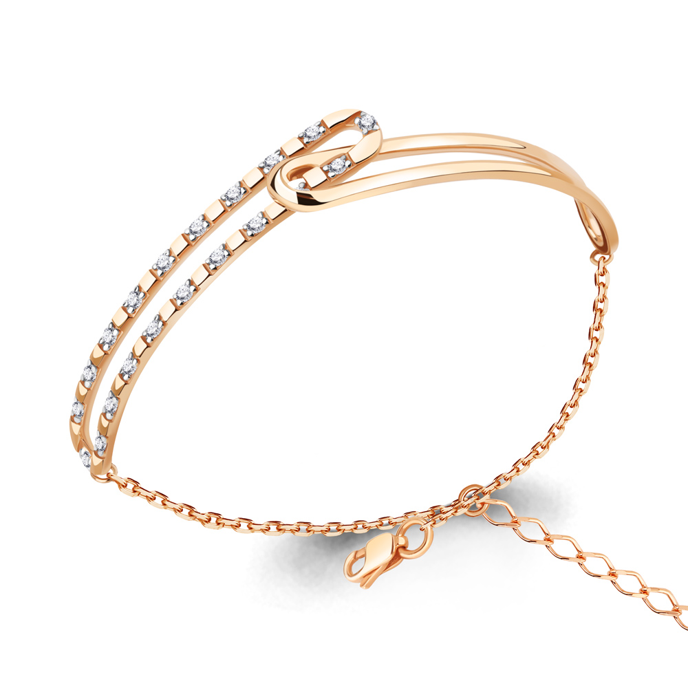 

Браслет из серебра с фианитом р.  Aquamarine 74696А_925_з, 74696А_925_з