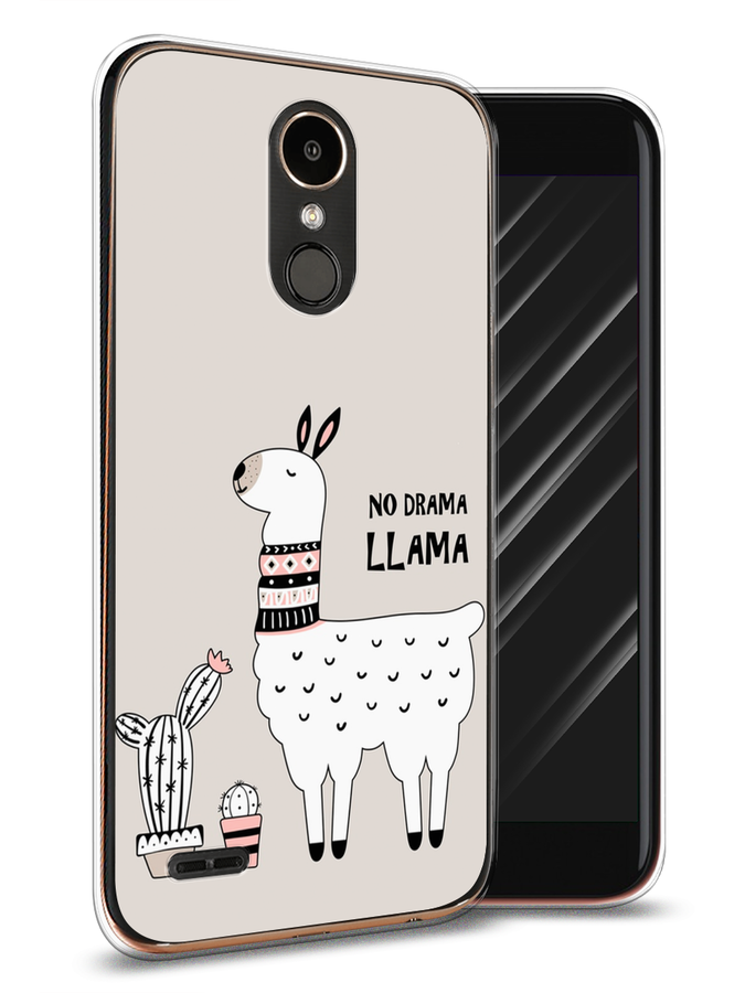 

Чехол Awog на LG K10 2017 "No drama LLama", Бежевый;серый;белый, 81350-2