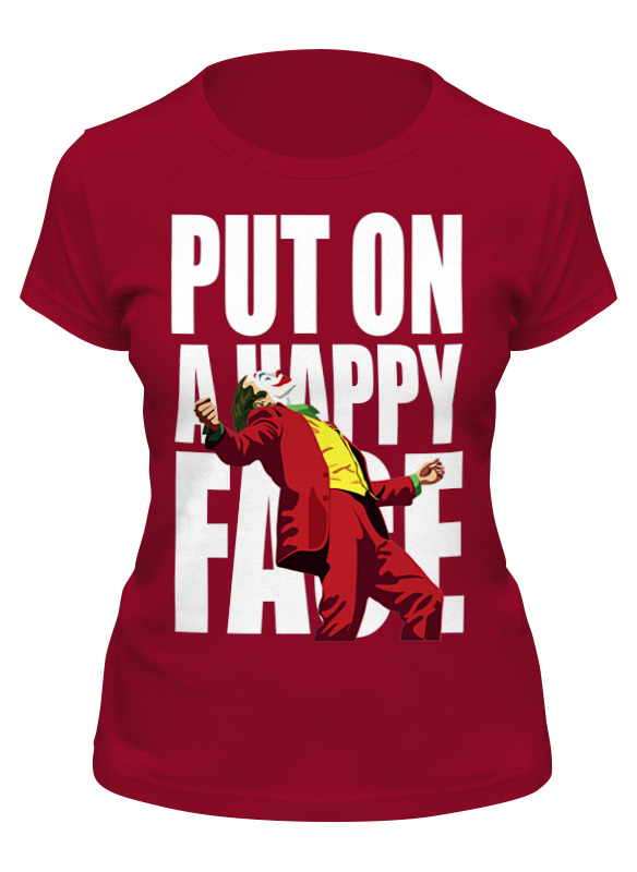 

Футболка женская Printio Put on a happy face синяя 2XL, Put on a happy face
