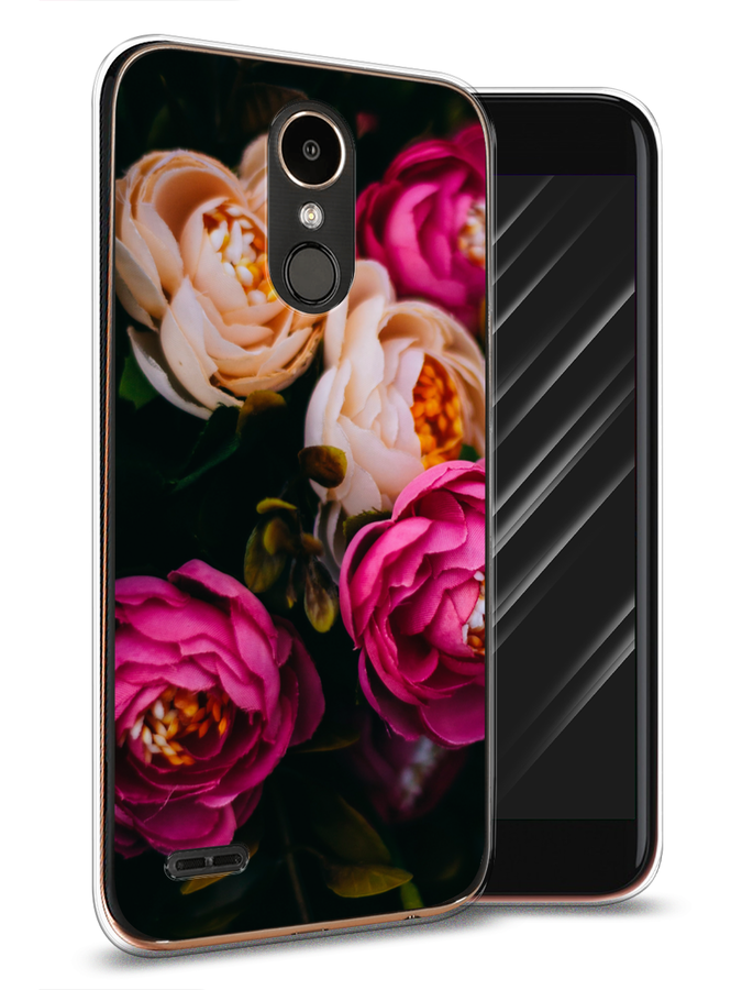 

Чехол Awog на LG K10 2017 "Розовые пионы на черном", Розовый;черный, 81350-8