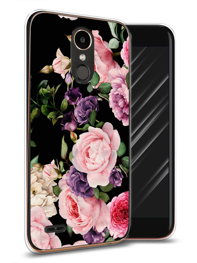 

Чехол Awog на LG K10 2017 "Пионы на черном", Черный;розовый;зеленый, 81350-8