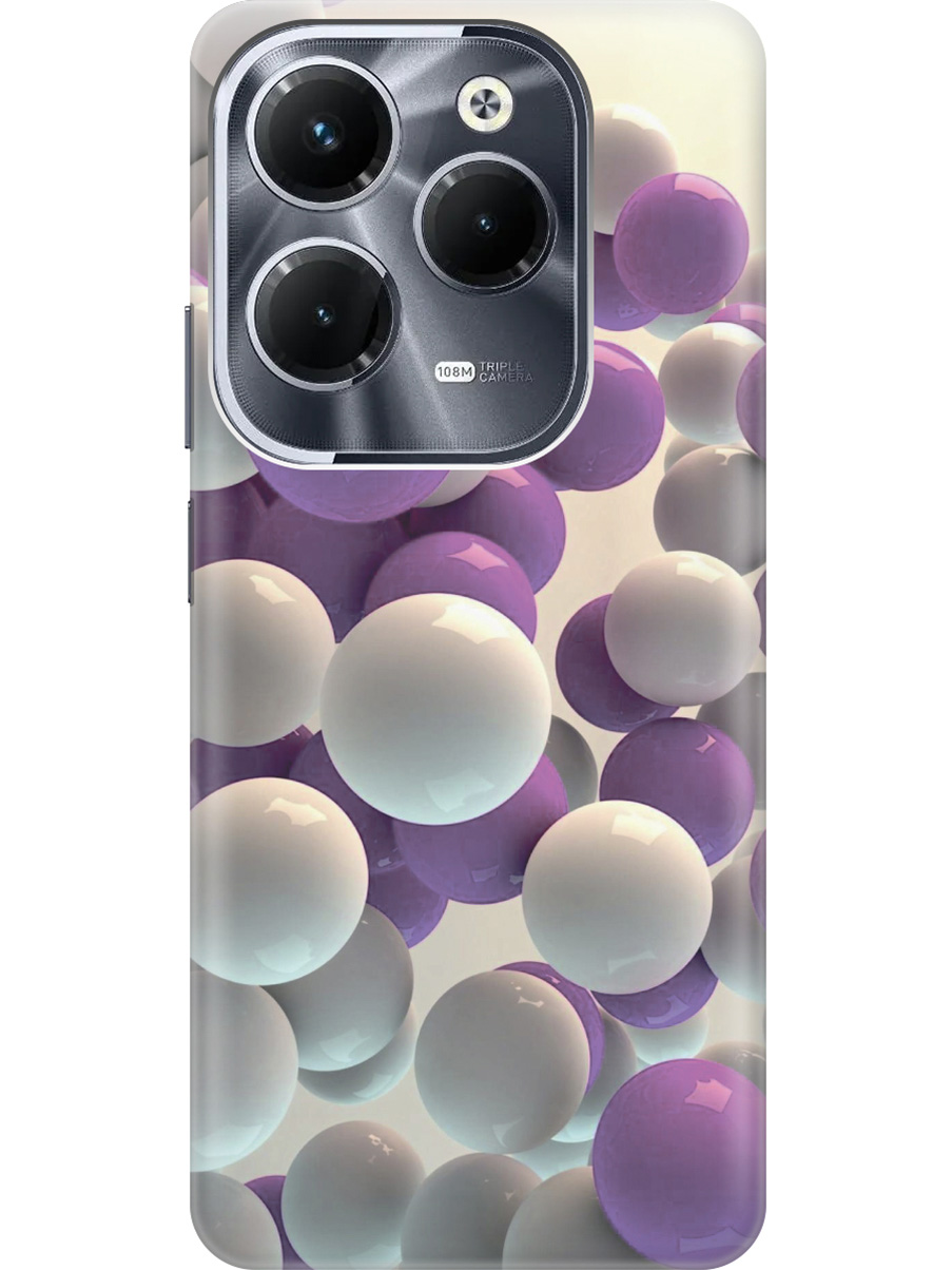 

Силиконовый чехол на Infinix Hot 40 / Hot 40 Pro с рисунком "Белые и сиреневые шары", Белый;фиолетовый, 20011884