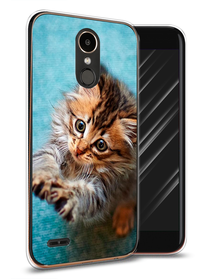 

Чехол Awog на LG K10 2017 "Котенок просит есть", Голубой;коричневый;белый, 81350-2