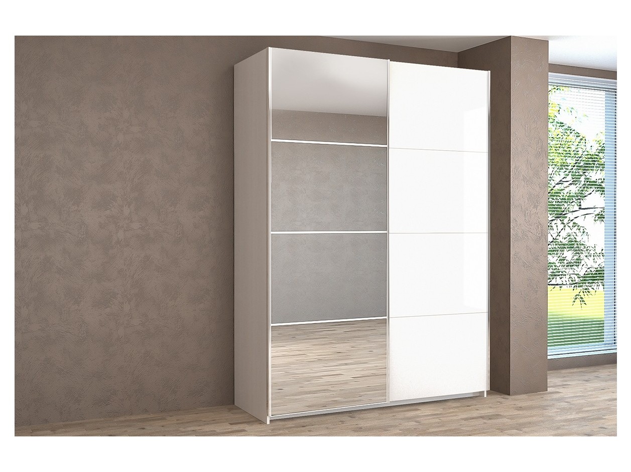 

Шкаф-купе Иннэс-5 1400 Ф1/Ф2 (Ф1/Ф2 Белый глянец, Бодега белая)