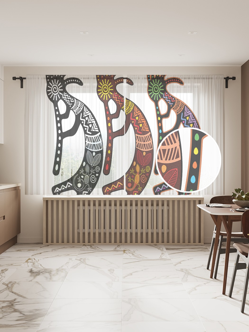 

Фототюль JoyArty "Этническая музыка" 145x180см (2 полотна со шторной лентой + 50 крючков), Этническая музыка