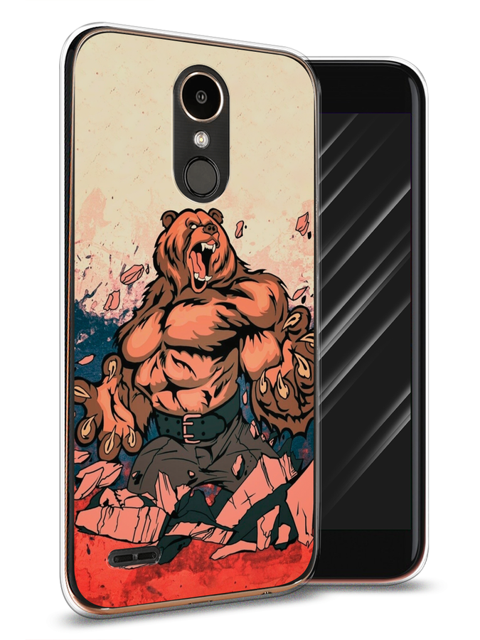 

Чехол Awog на LG K10 2017 "Медведь с флагом РФ", Коричневый;синий;красный, 81350-2