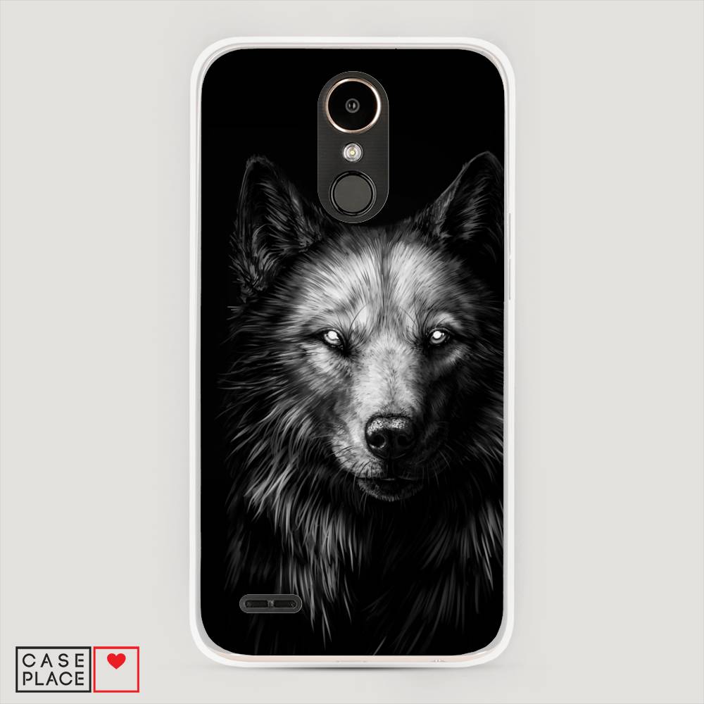 фото Чехол awog "волк черно белый" для lg k10 2017