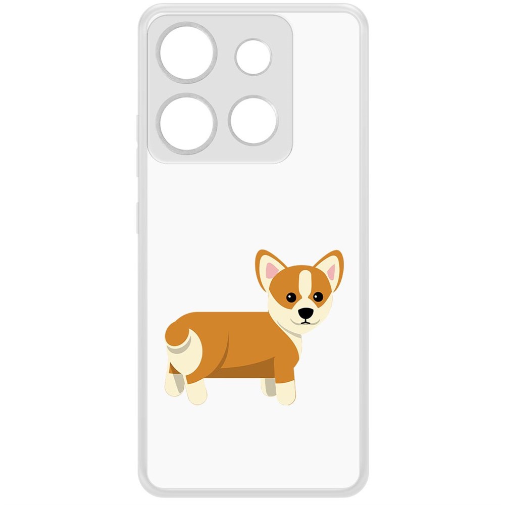 

Чехол-накладка Krutoff Clear Case Рисованный корги вид 1 для Infinix Smart 7 HD, Прозрачный