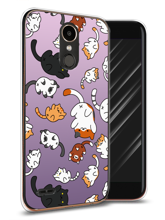 

Чехол Awog на LG K10 2017 "Котопад", Фиолетовый;белый, 81350-7
