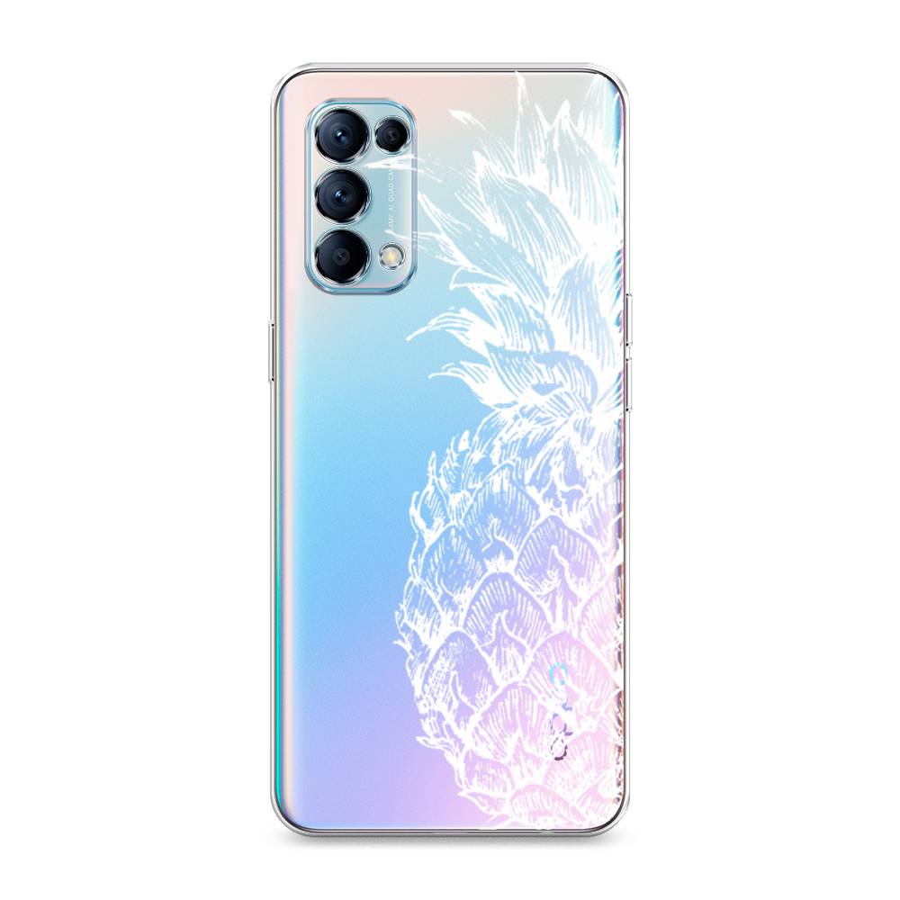 

Чехол Awog на Oppo Reno 5 "Ананас графика белая", Разноцветный, 255250-10