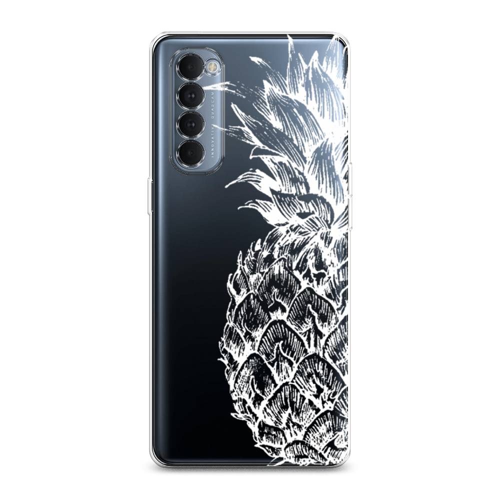 

Чехол Awog на Oppo Reno 4 Pro "Ананас графика белая", Разноцветный, 258950-10