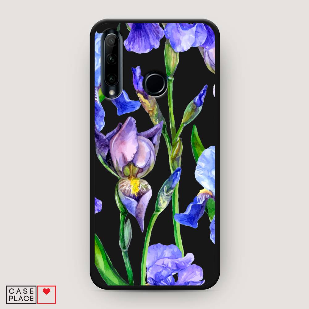фото Чехол awog "синие ирисы" для huawei p smart plus 2019