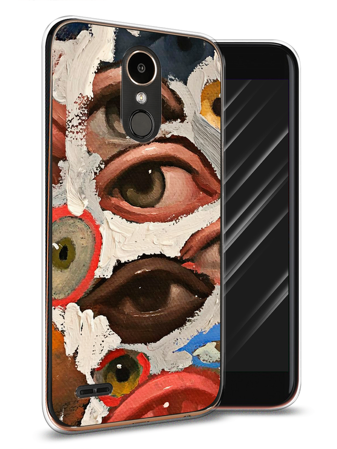

Чехол Awog на LG K10 2017 "Глаза масляная живопись", Серый;бежевый;красный, 81350-7