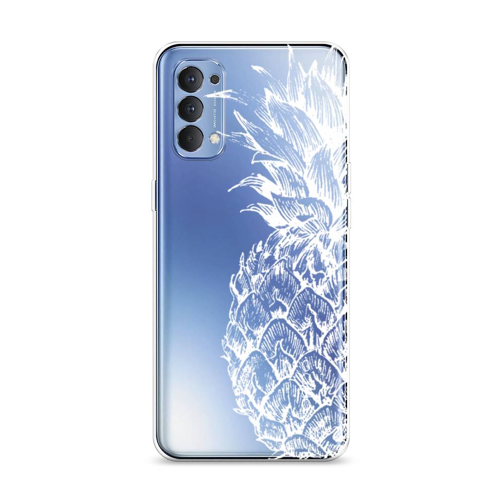 

Чехол Awog на Oppo Reno 4 4G "Ананас графика белая", Разноцветный, 259450-10