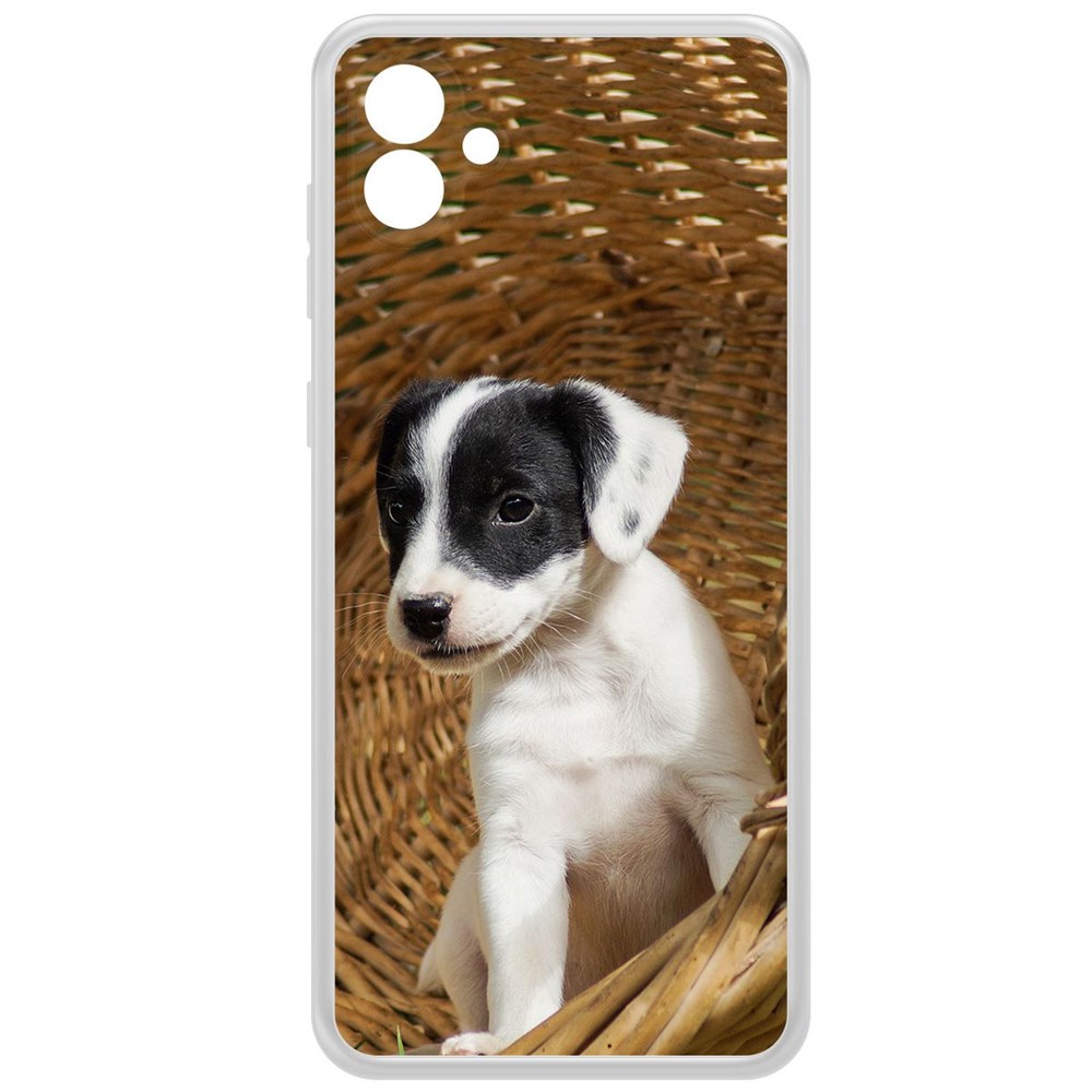 

Чехол-накладка Krutoff Clear Case Щенок в корзине для Samsung Galaxy A04e (A042), Прозрачный