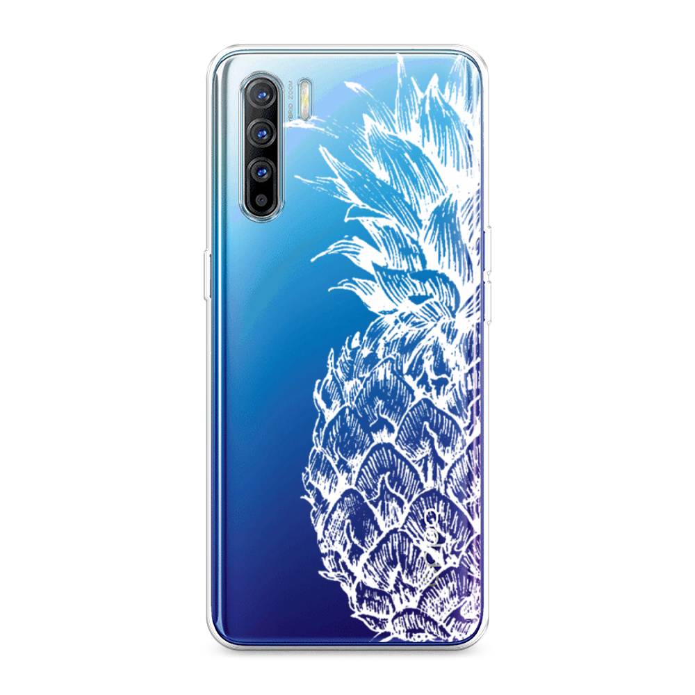 фото Силиконовый чехол "ананас графика белая" на oppo reno 3 awog
