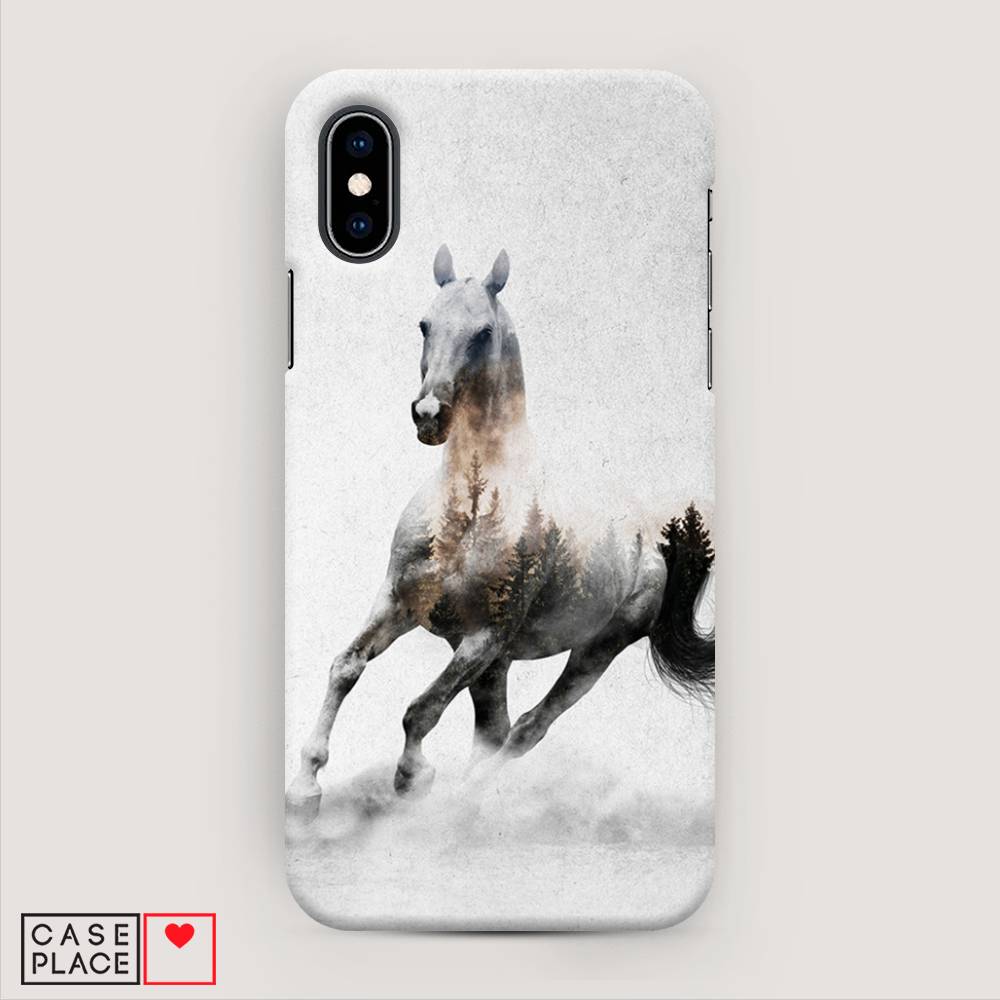 

Пластиковый чехол "Лошадь лес" на Apple iPhone X (10), 11020-1