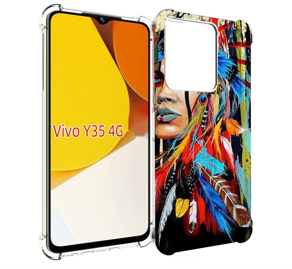 

Чехол MyPads индеец расписной для Vivo Y35 4G 2022 / Vivo Y22, Прозрачный, Tocco