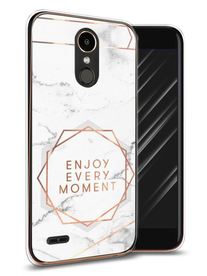 

Чехол Awog на LG K10 2017 "Enjoy every moment мрамор", Белый;розовый;серый, 81350-7