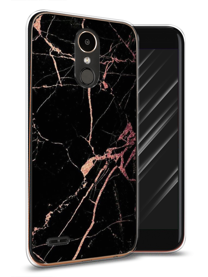 

Чехол Awog на LG K10 2017 "Мрамор розовое золото", Черный;розовый, 81350-3