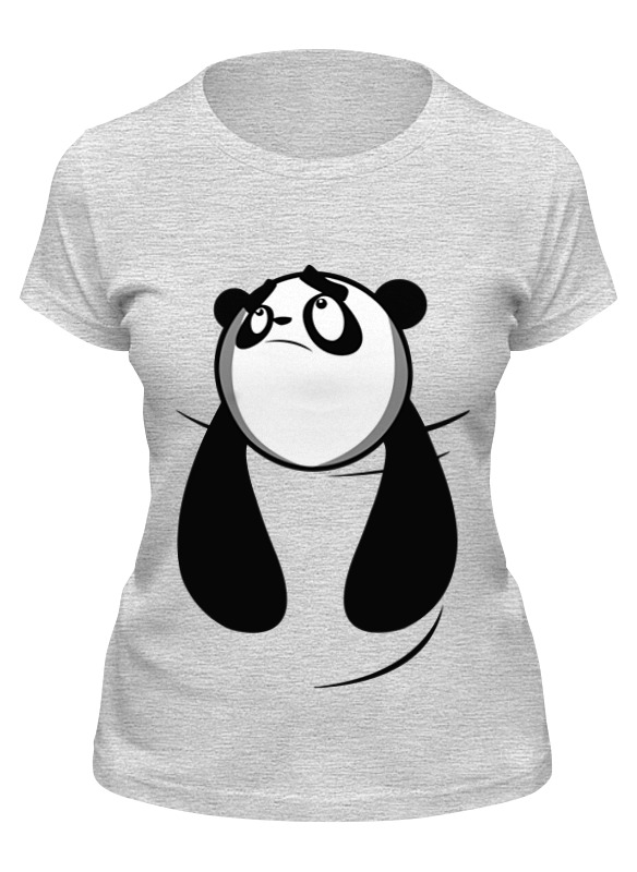 

Футболка женская Printio Панда (panda) серая S, Серый, Панда (panda)