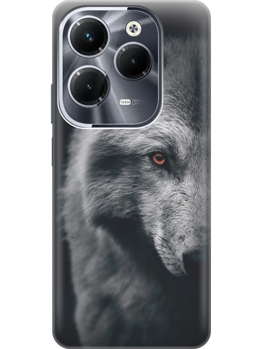 

Силиконовый чехол на Infinix Hot 40 / Hot 40 Pro с рисунком "Красноглазый волк", Красный;серый;черный, 20011884