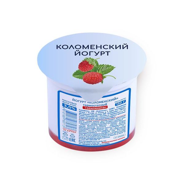 Йогурт Коломенский клубника 3% 130 г