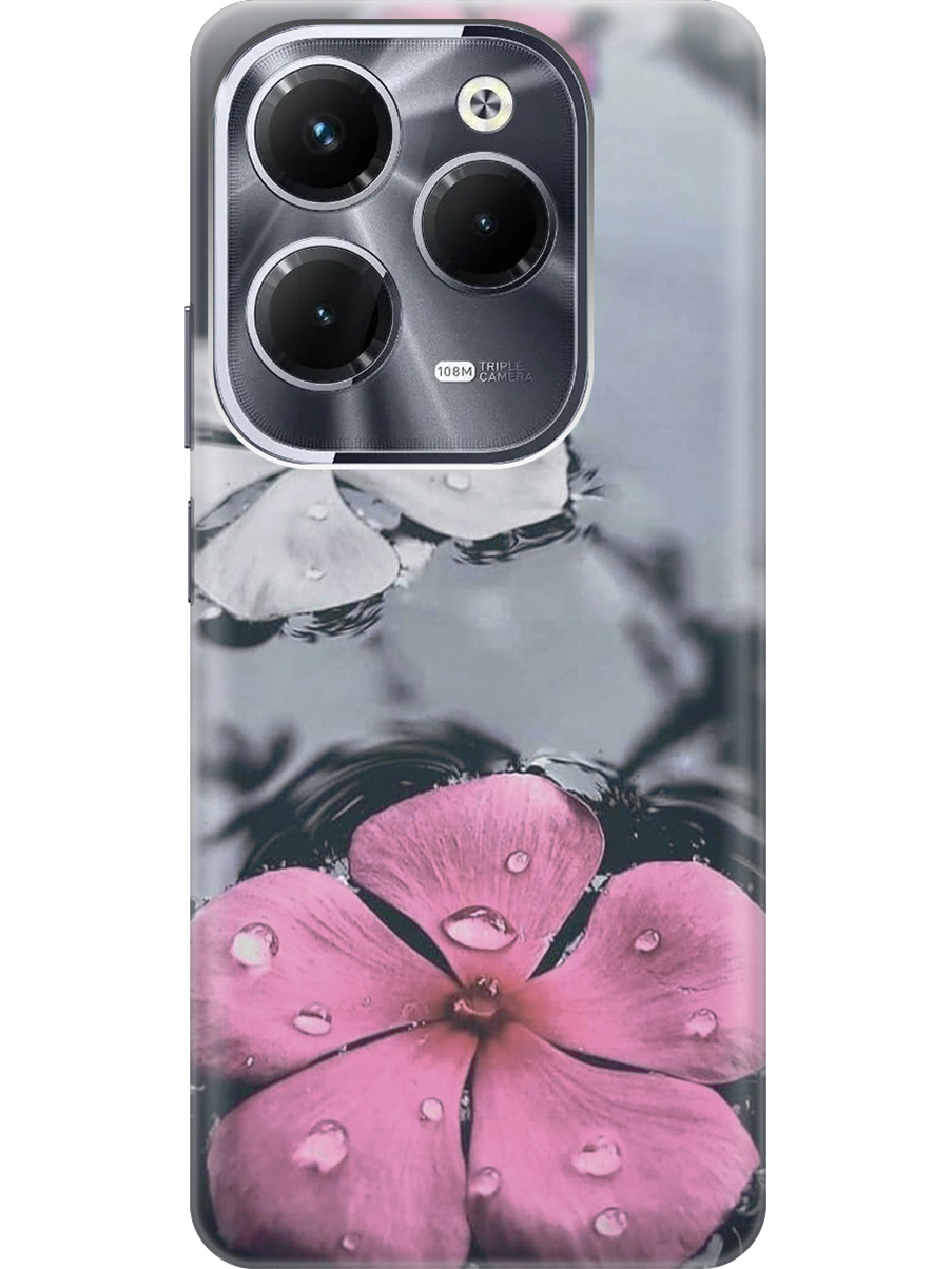 

Силиконовый чехол на Infinix Hot 40 / Hot 40 Pro с рисунком "Фиалки в воде", Розовый;серый, 20011884