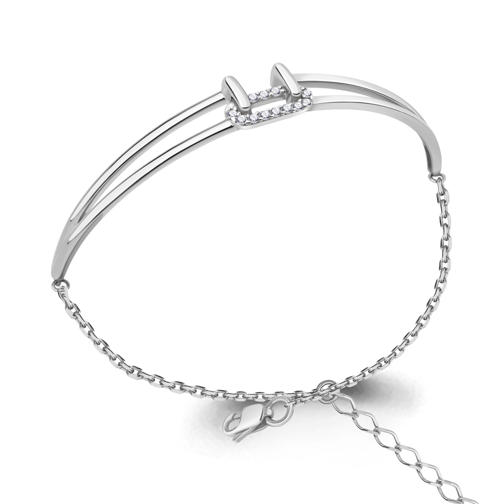 

Браслет из серебра с фианитом р. 17 Aquamarine 74687А_925_р, 74687А_925_р