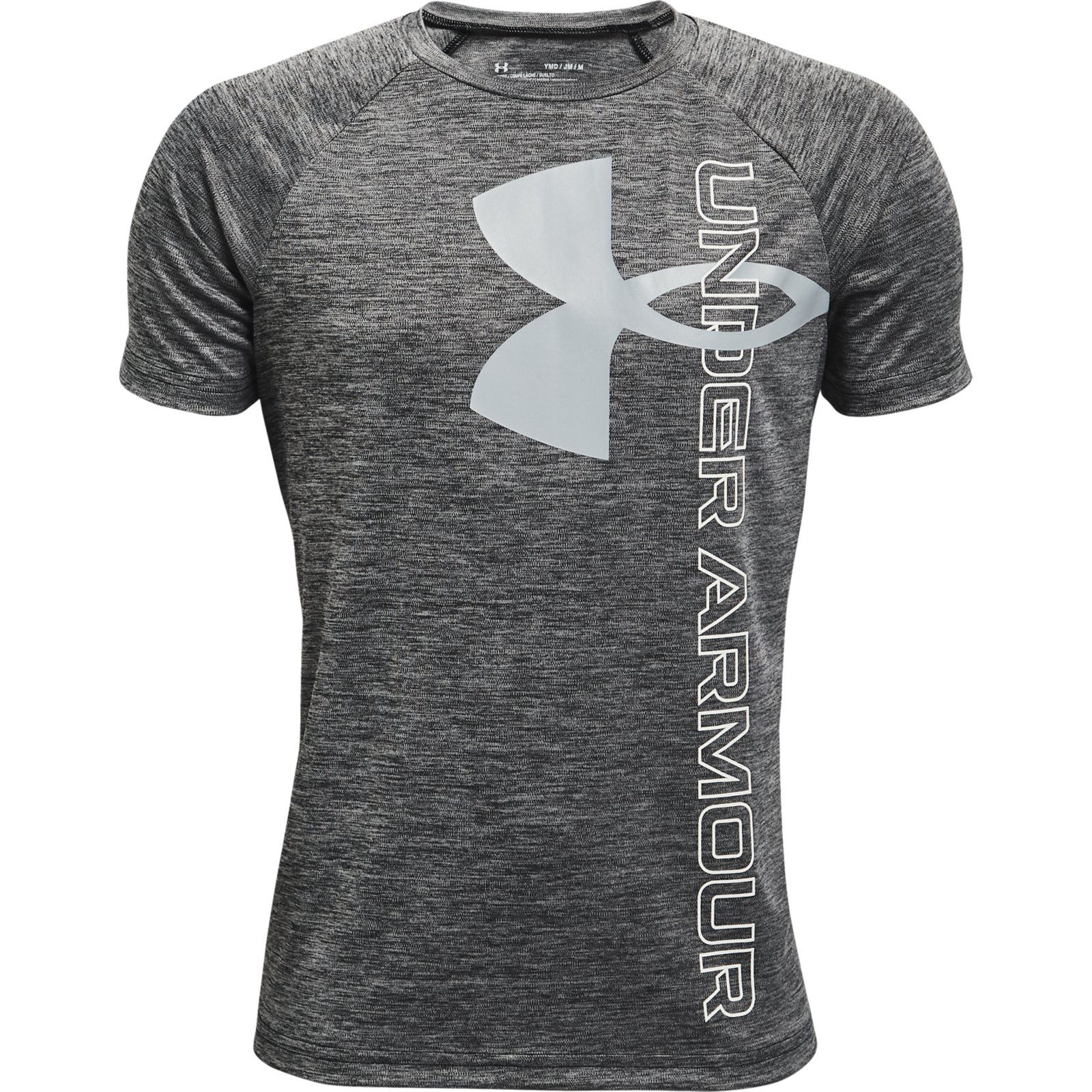 фото Футболка детская under armour ua tech split logo hybrid ss 1363279-001 цв.черный р.157