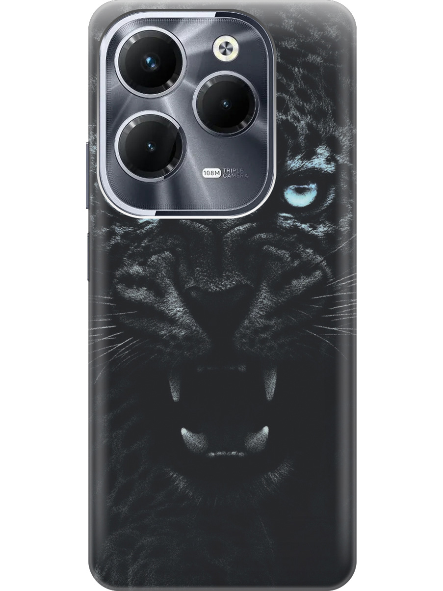 

Силиконовый чехол на Infinix Hot 40 / Hot 40 Pro с рисунком "Голубоглазая пантера", Голубой;черный, 20011884