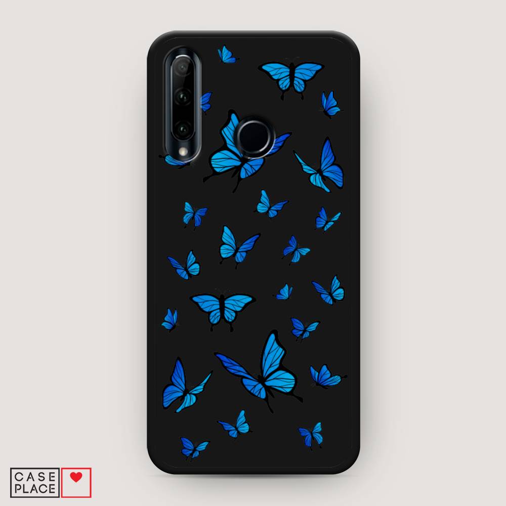 фото Чехол awog "синие бабочки" для honor 10i