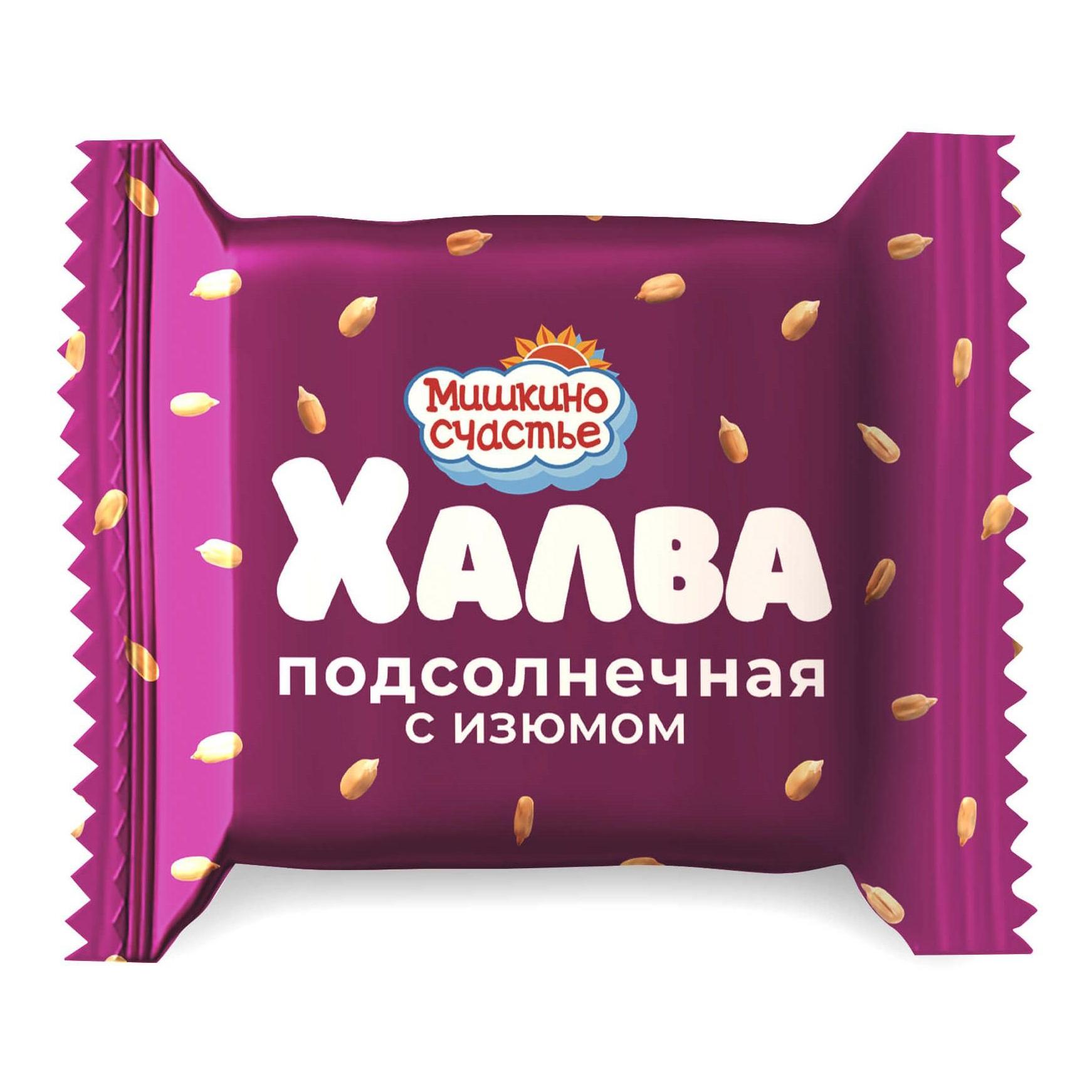 

Халва Мишкино счастье Мини подсолнечная с изюмом 250 г