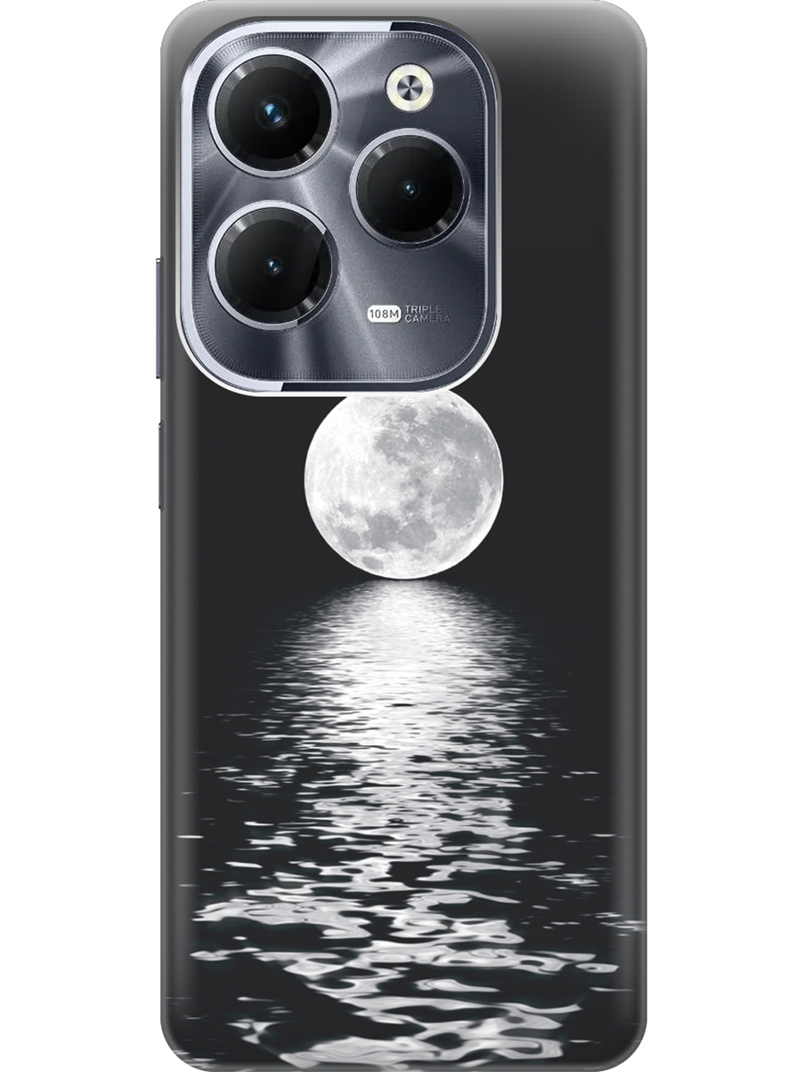 

Силиконовый чехол на Infinix Hot 40 / Hot 40 Pro с рисунком "Луна над морем", Белый;черный, 20011884